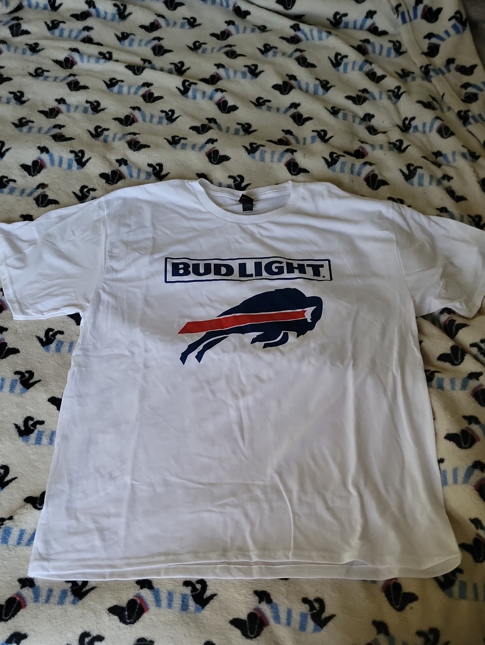 Bud Light Buffalo Bills White Logo T-Shirt - Size Large